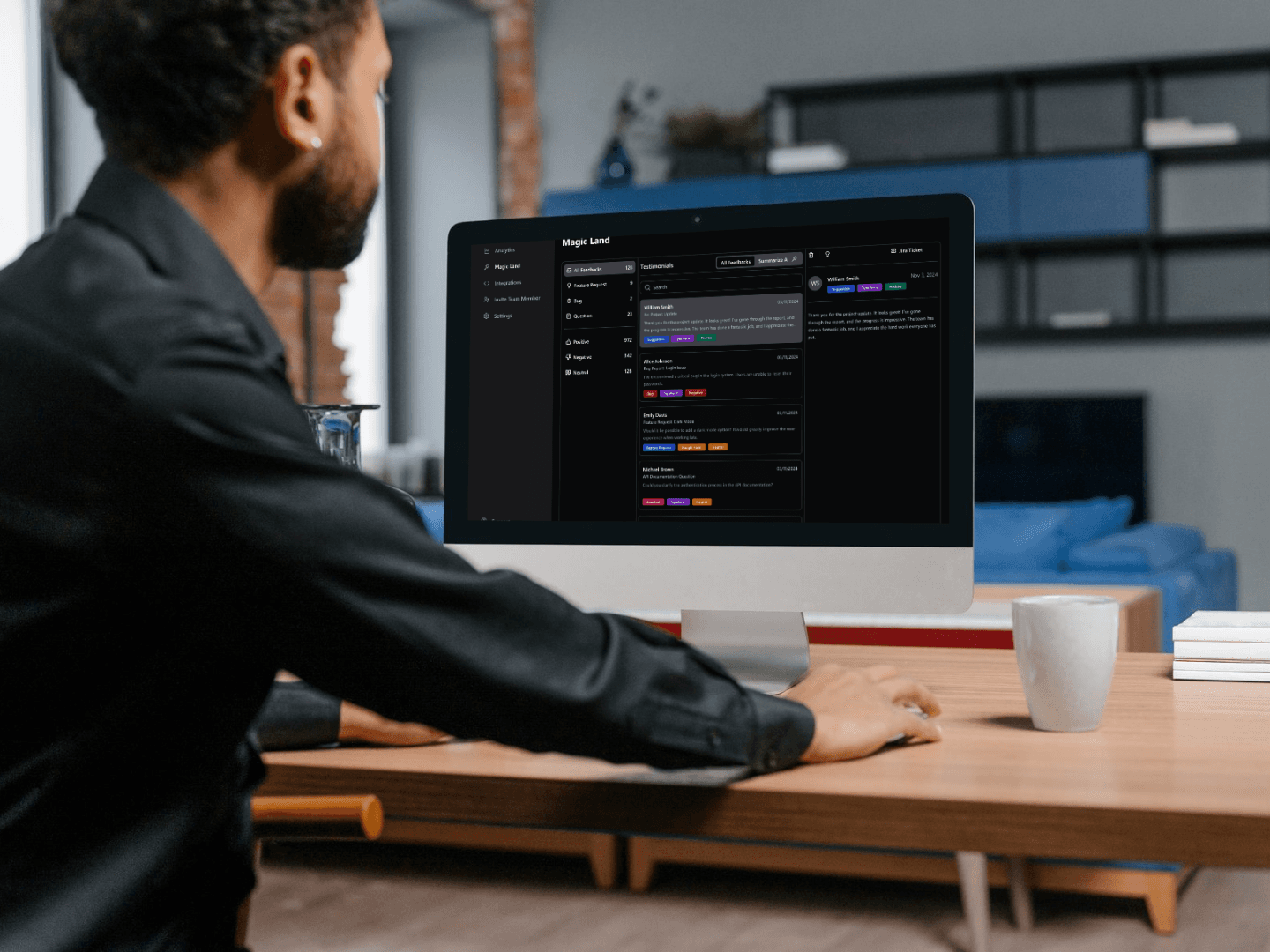 A developer working on a dashboard